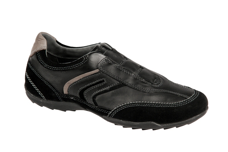 Geox Respira Pietro N Schuhe schwarz grau Slipper