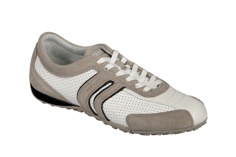 Geox Respira Bis wei&szlig; beige blau Herren Sneaker