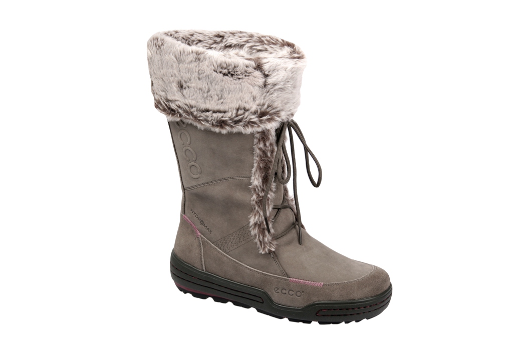 Ecco Siberia Damen Stiefel warm grey grau Fellfutter