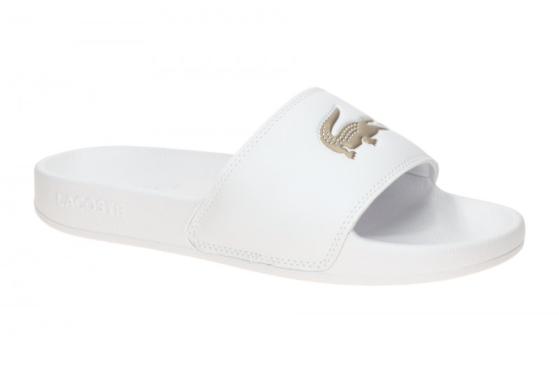 Lacoste Serve Slide Pantolette weiß Badelatschen 0003