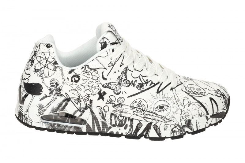 Skechers Uno Schuhe weiß schwarz Vexx Doodle 183501