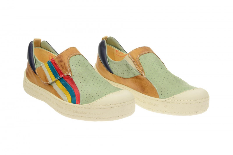 Eject Dass Herren Slipper grün braun bunte Streifen 16903