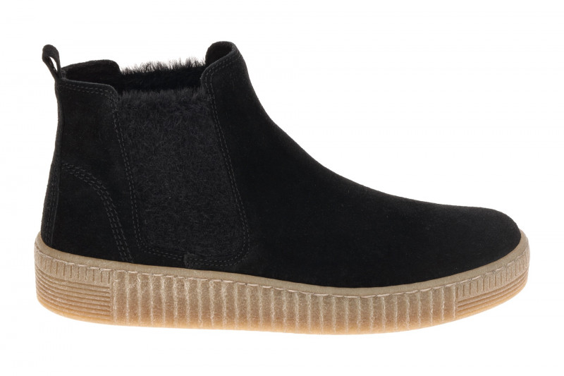 Gabor Stiefelette Chelsea-Boots schwarz Velour 8013.02.013