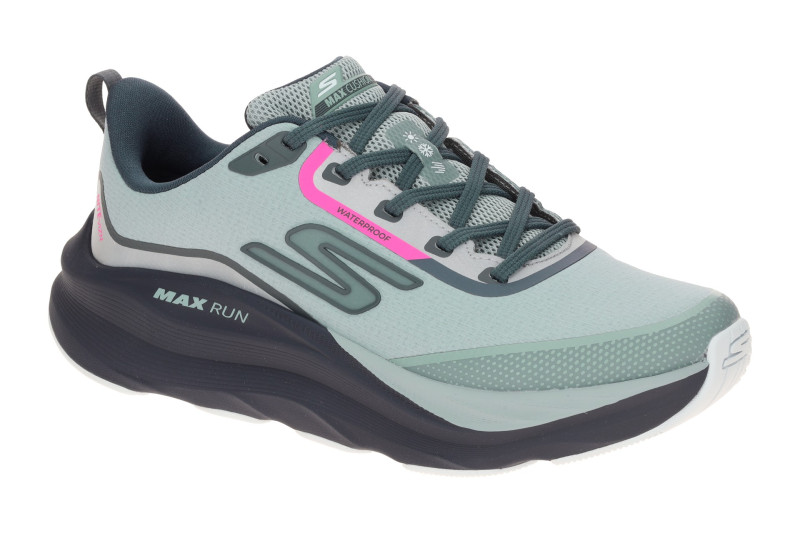 Skechers Max Run Schuhe grau blau Sportschuhe Damen Waterproof