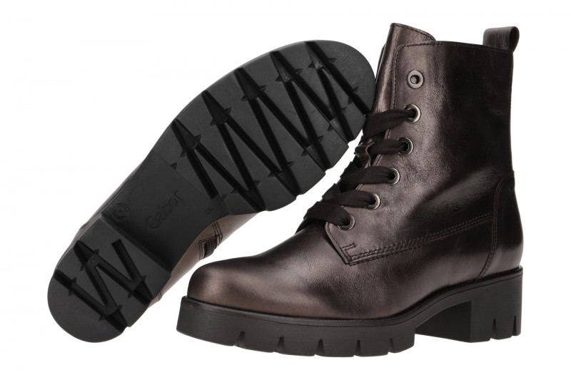 Gabor Stiefelette braun metallic Glattleder 31.711.68