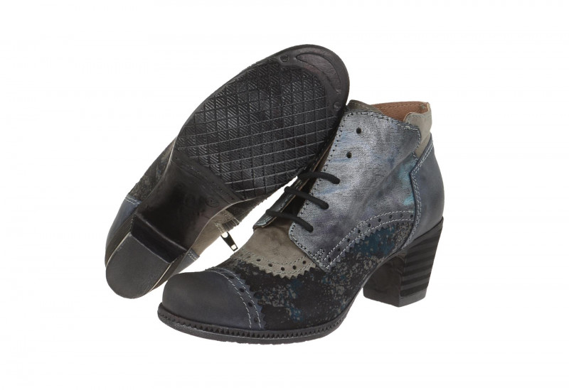 Charme Stiefelette blau grau kombi 5576