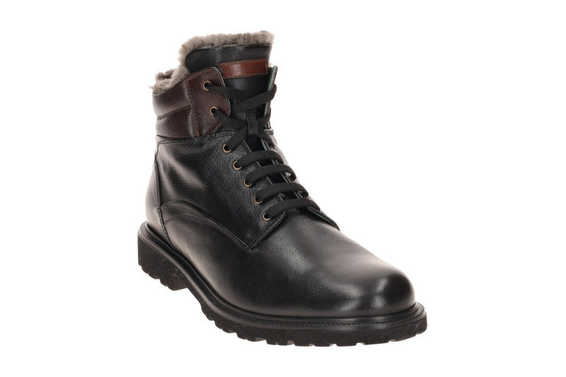 Galizio Torresi Winter Stiefelette schwarz braun Lammfell 325168