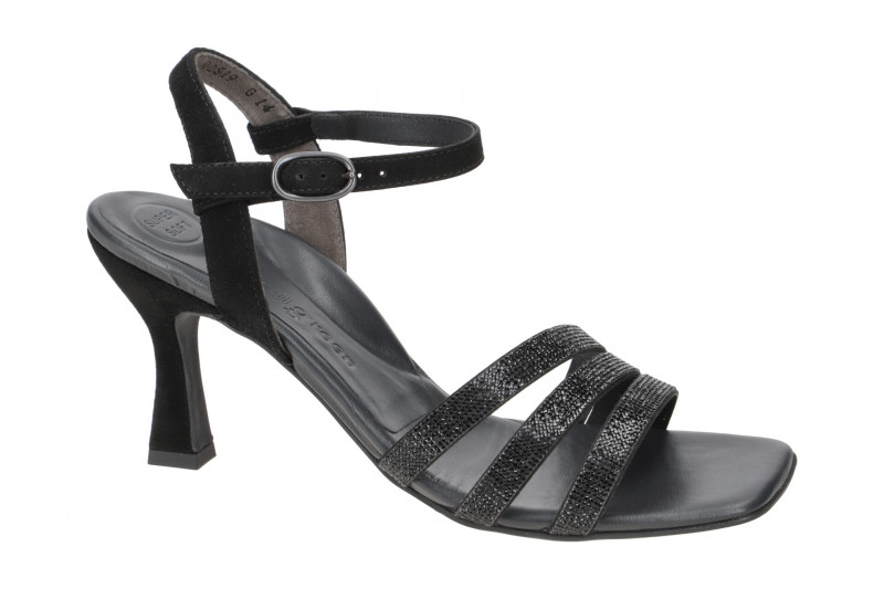 Paul Green Riemchen Sandalette schwarz Glitzer 6058