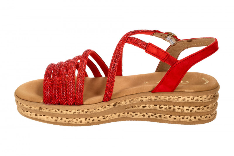 Gabor Fashion Plateau Sandalen rot Strass 64.555.85