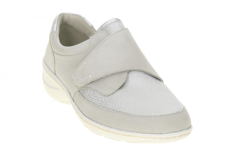 Waldläufer Kya Slipper Schuhe grau Stretch Klett K-Weite 607K31