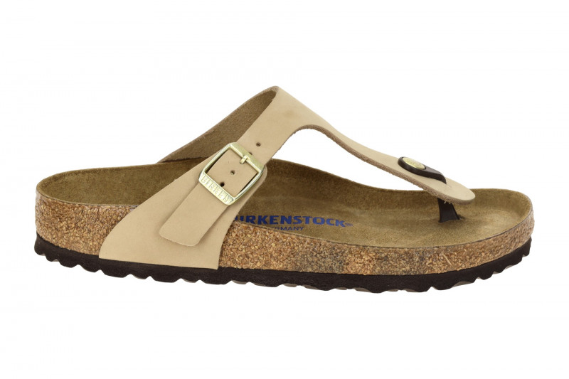 Birkenstock Gizeh Pantolette beige SCHMAL Weichbettung 1018999
