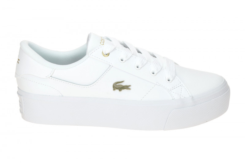 Lacoste Ziane Plateau Sneakers Schuhe weiß gold Damen 0005