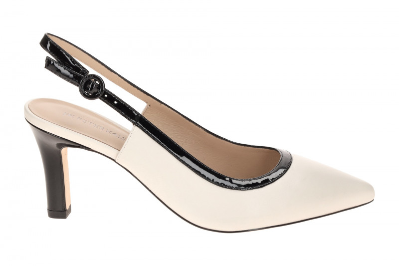 Peter Kaiser Sling Pumps weiß schwarz Lack 79640