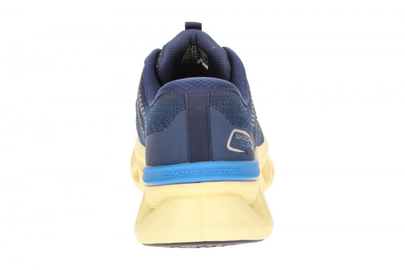Skechers Glide Step Schuhe blau gelb Herren Slip-Ins 233023