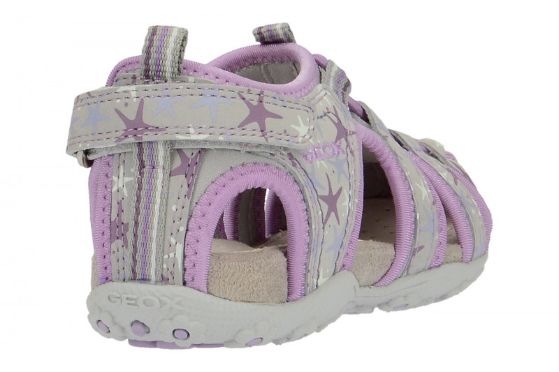 Geox Mädchen Klett Sandale grau lila