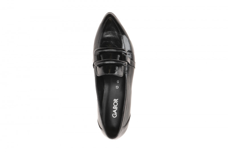 Gabor Schuhe Slipper schwarz Lack Loafer 3019.02