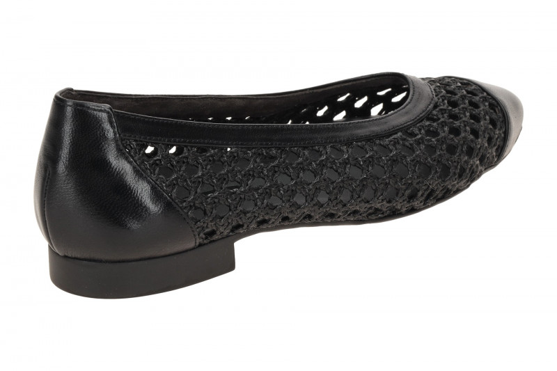 Paul Green Ballerinas schwarz geflochten 1153