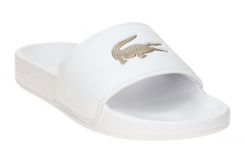 Lacoste Serve Slide Pantolette weiß Badelatschen 0003
