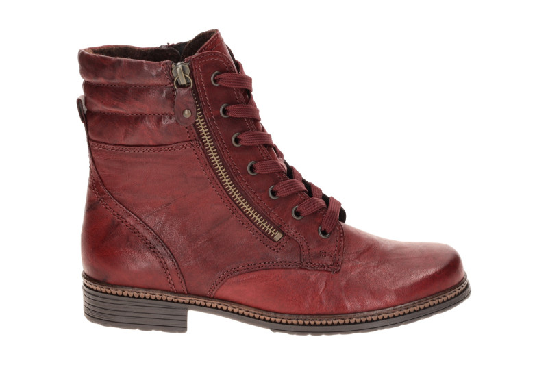 Gabor Fashion Stiefelette rot Glattleder Used Look 8023.02.004