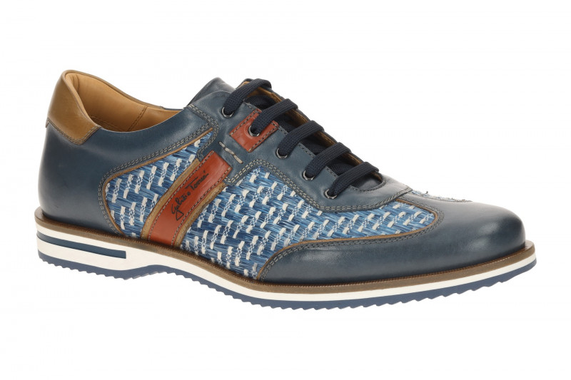 Galizio Torresi Schuhe blau braun Flecht Muster 310530