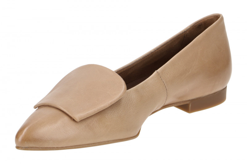 Paul Green Ballerinas braun Leder-Kappe 3792
