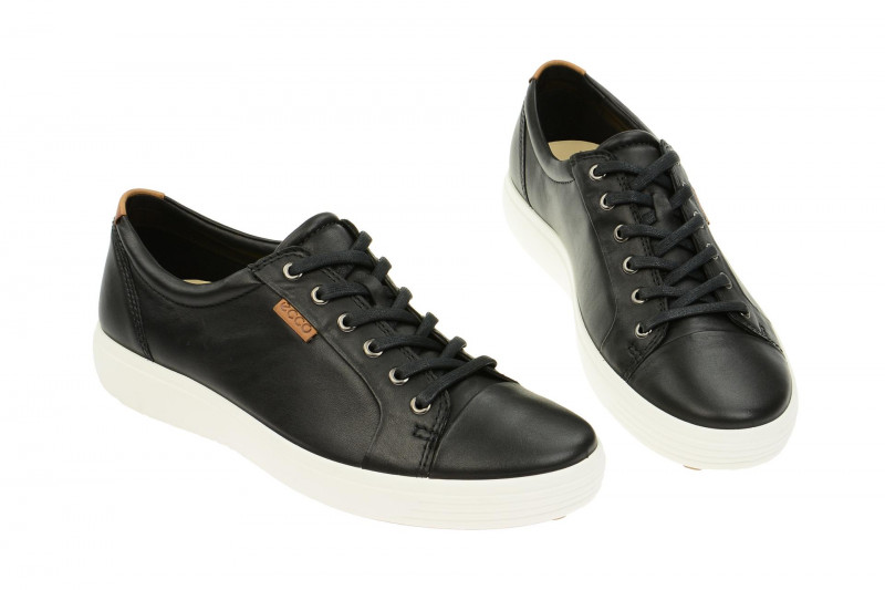 Ecco Schuhe Soft 7 schwarz weiß Damen Sneaker
