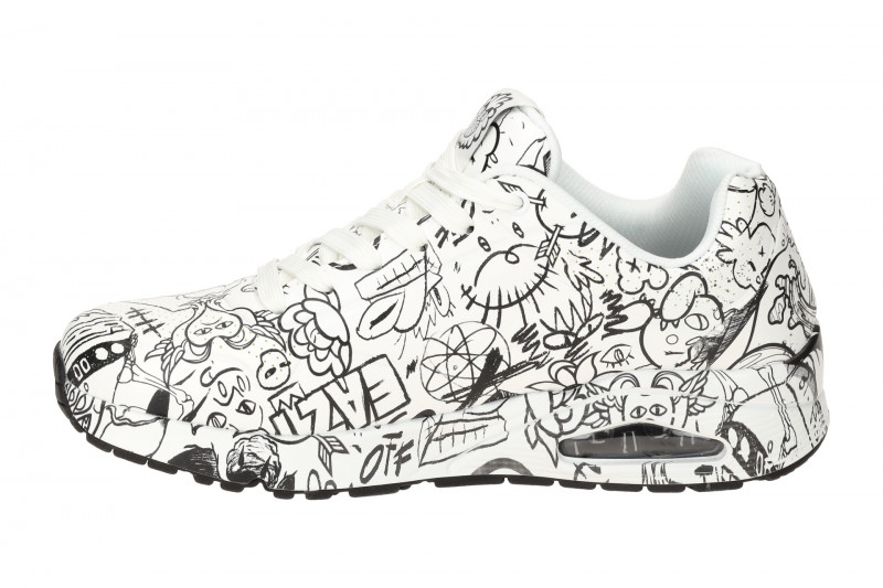 Skechers Uno Schuhe weiß schwarz Vexx Doodle 183501