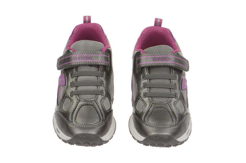 Geox Shuttle Mädchen Schuhe grau Blinker LED