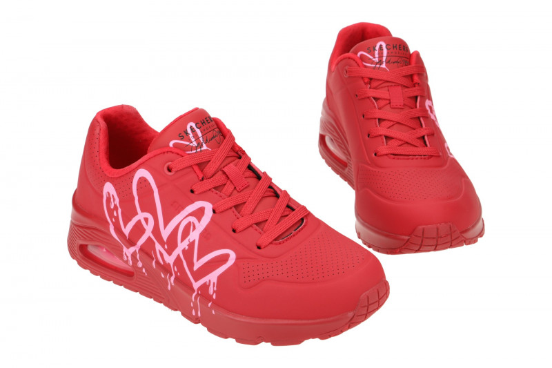Skechers Uno Schuhe rot pink Herz 177980