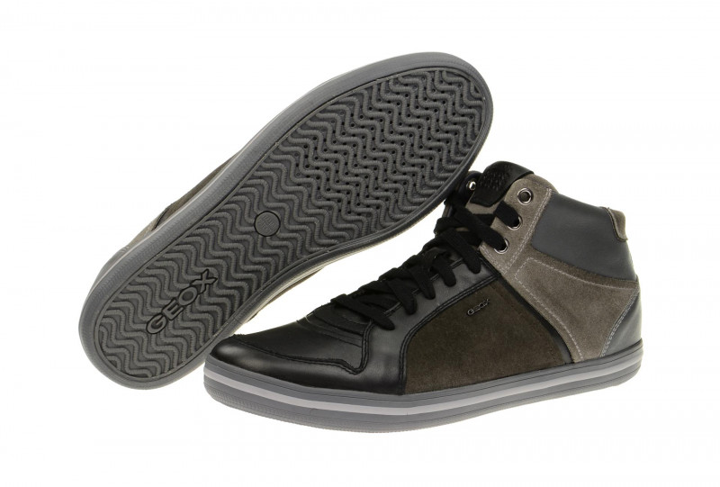 Geox Respira Box E Sneakers in schwarz dunkelgrau Herren Stiefelette