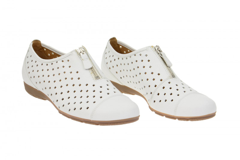 Gabor Schuhe Slipper weiß gelocht