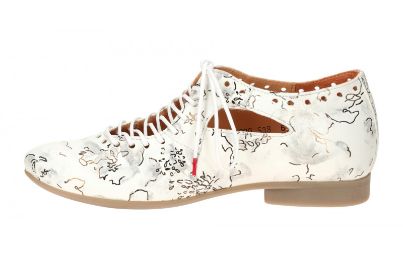 Think Guad Schnür Schuhe weiß Blumen gelocht 565