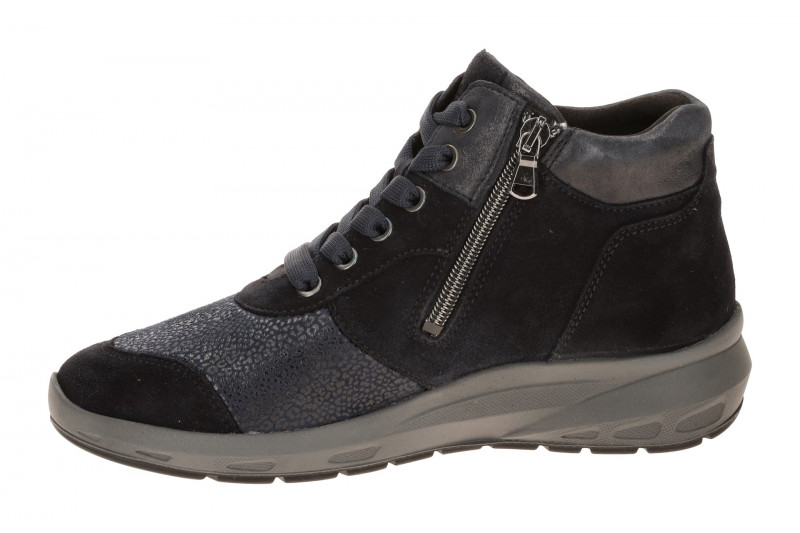 Waldläufer Tonia Stiefelette blau M-Weite Stretch