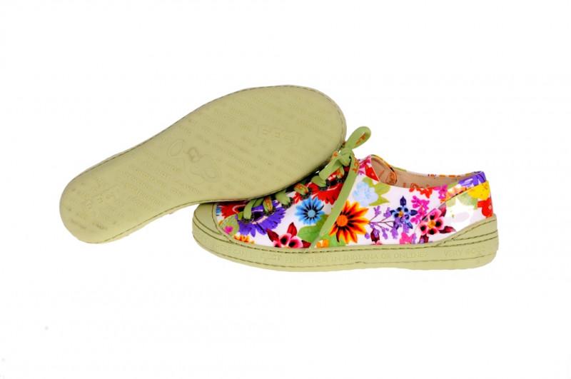 Eject Dass Schuhe weiß mit Blumenmuster Lack E-11207/3