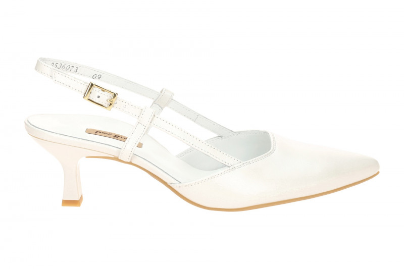 Paul Green Sling Pumps weiß pearl Seidenmatt 7992