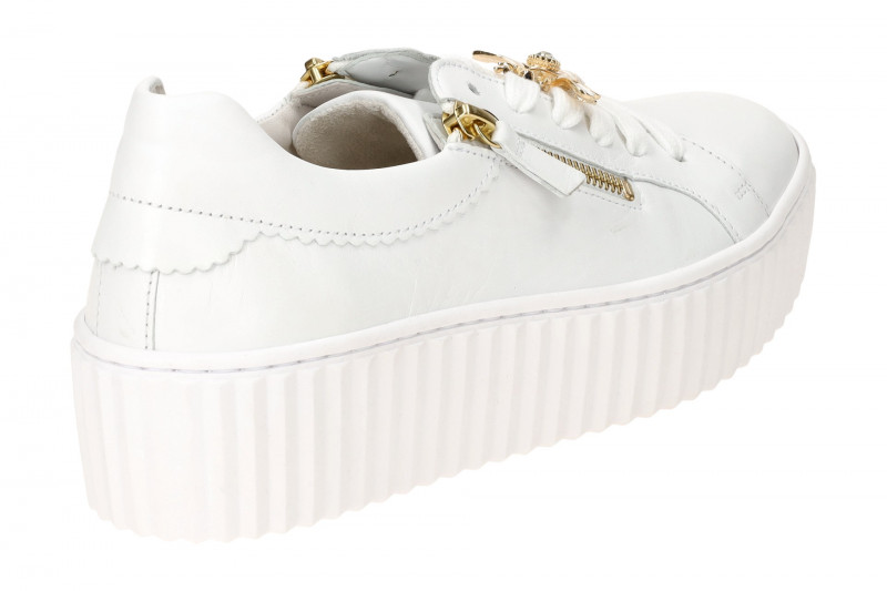 Gabor Schuhe weiß Plateau Sneakers Schmuck Biene 63.201.21