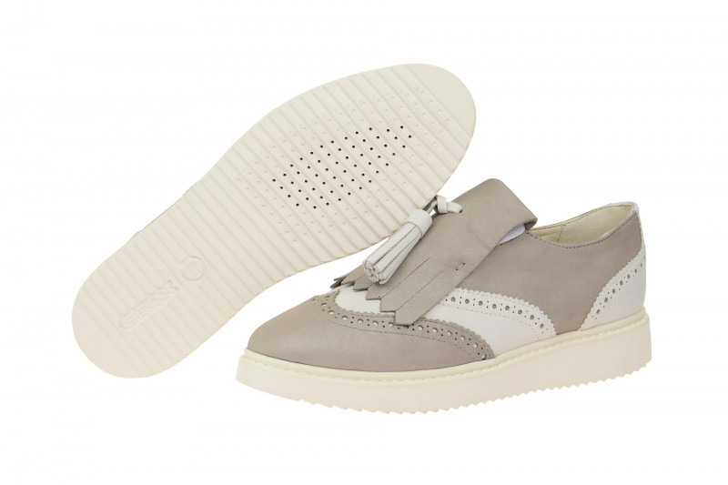 Geox Thymar Slipper grau weiß Fransen