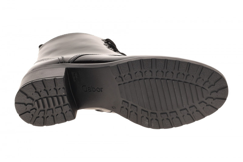 Gabor Fashion Schnür Stiefelette schwarz Lack 72.816.97