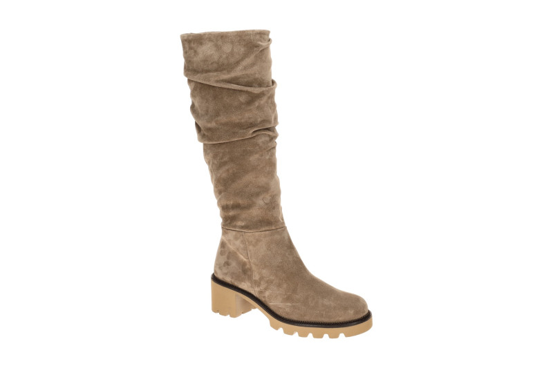 Paul Green Schaftstiefel taupe grau gerafft 9987