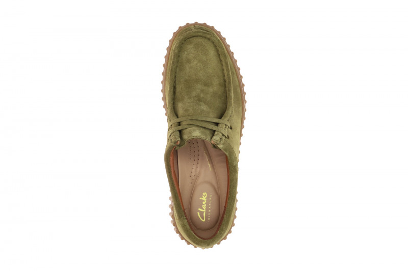 Clarks Torhill Bee Mokassin Schuhe grün olive Velour 26184586