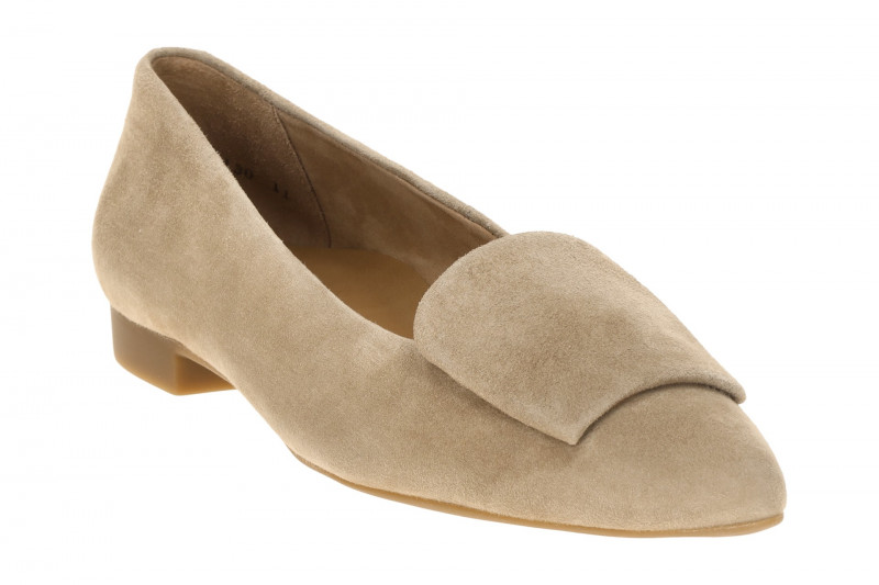 Paul Green Ballerinas taupe braun Leder-Kappe 3792