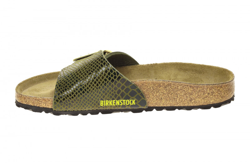 Birkenstock Catalina Cushion Buckle Pantolette grün Snake SCHMAL 1030320