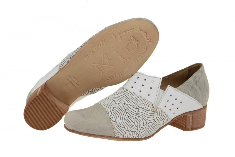 Charme Schuhe grau weiß gestreift 0074