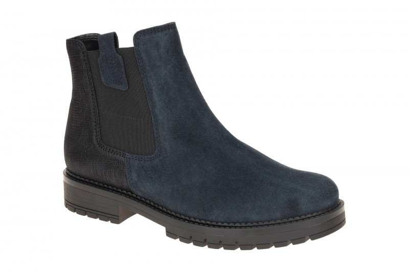 Gabor Stiefelette blau Velour H-Weite 72.720.46