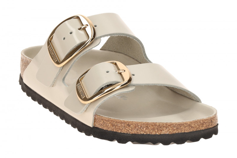 Birkenstock Arizona Big Buckle Pantolette grau Lack SCHMAL 1031873