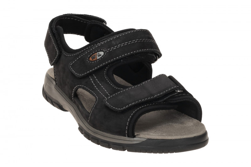 Waldläufer Harald Sandale Herren schwarz grau 372001