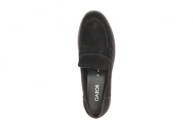 Gabor Schuhe schwarz Velour Mokassin Loafer 4001.01.001