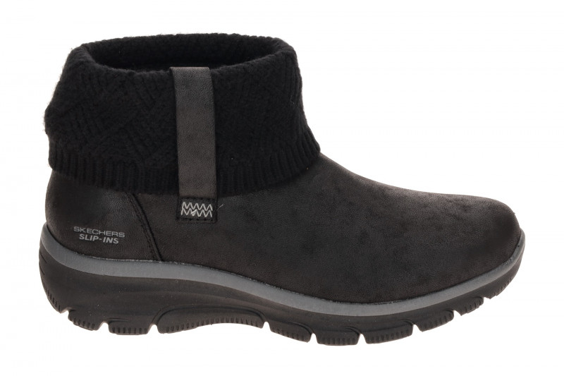 Skechers Easy Going Stiefelette schwarz Slip Ins Strick
