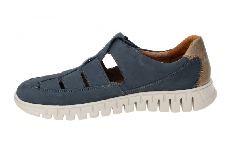 Waldläufer Baldo Schuhe Slipper blau H-Weite Klett 907301