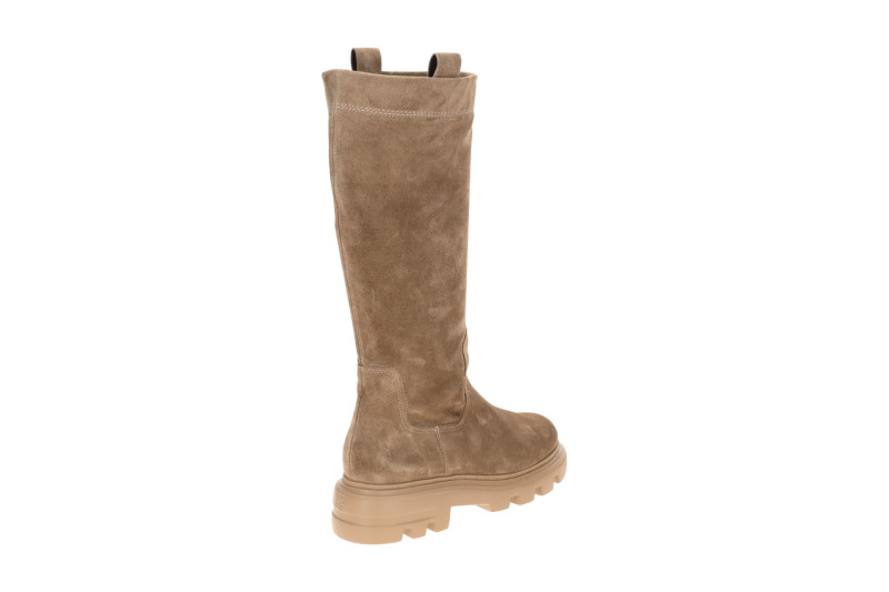 Paul Green Stiefel taupe braun Langschaft Velour 8296